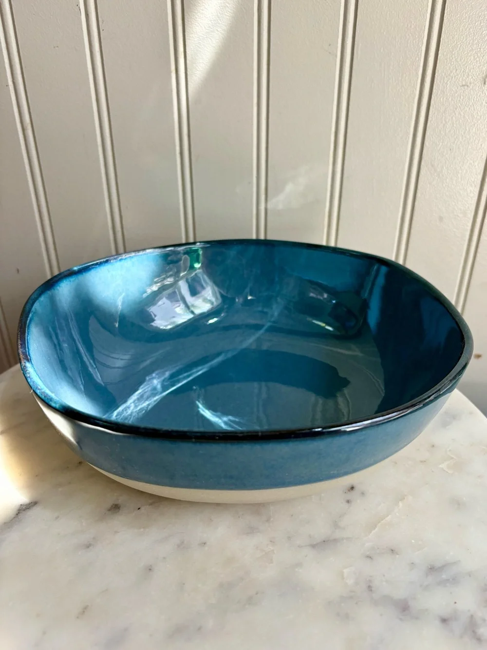 Artefact by Front of the House Ceramic Indigo Serving Bowl Blue Glaze Designer